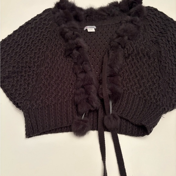 Dark Gray Acrylic Knit Cardigan Sweater - Size L - Picture 4 of 7